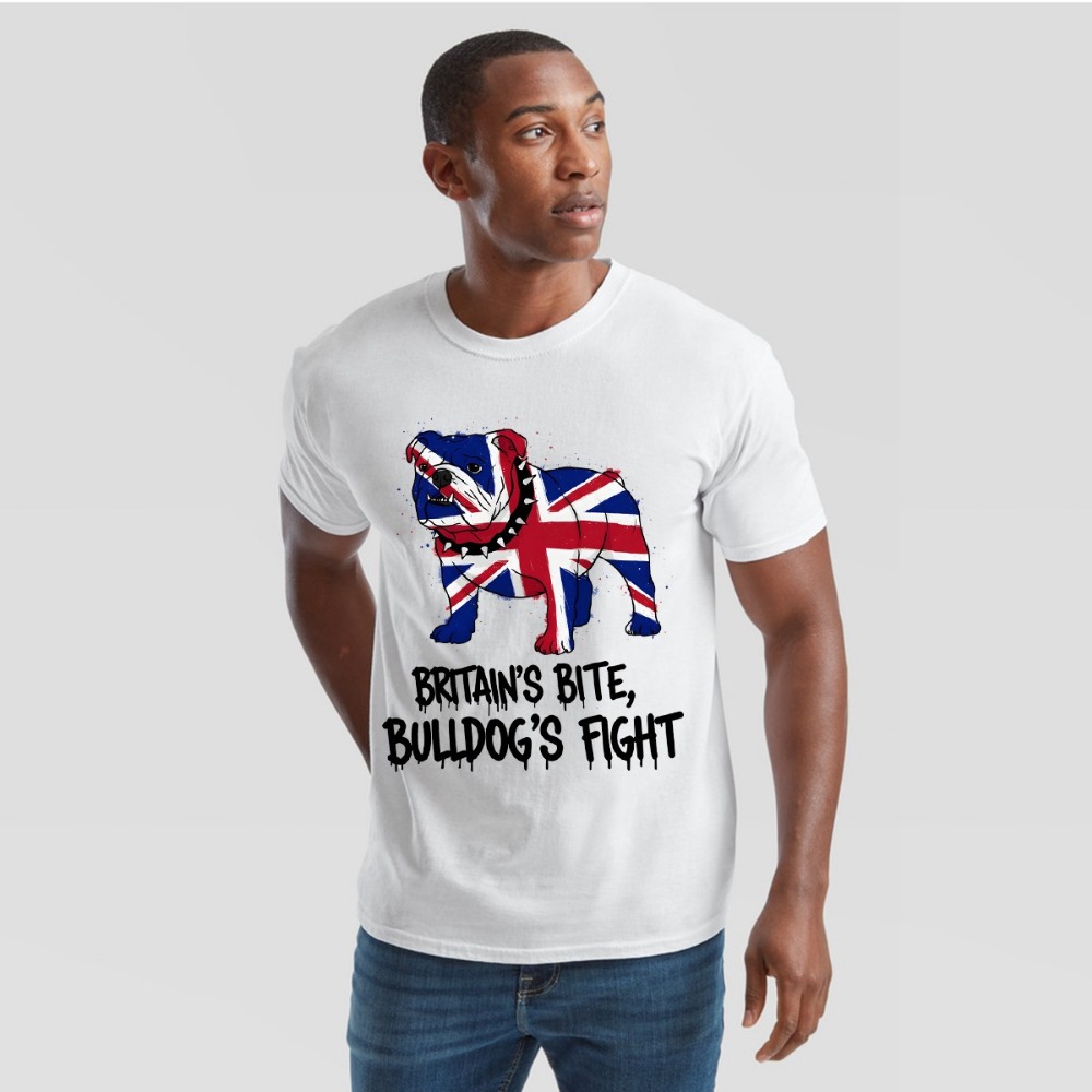 Street Fashion Uk - Union Jack Bulldog T-shirt Brits Groot-Brittannië