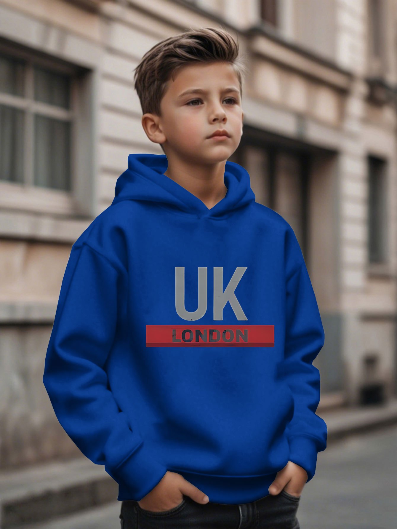 Street Fashion Uk - UK London Bedrukte Hoodie Jongens Modieus