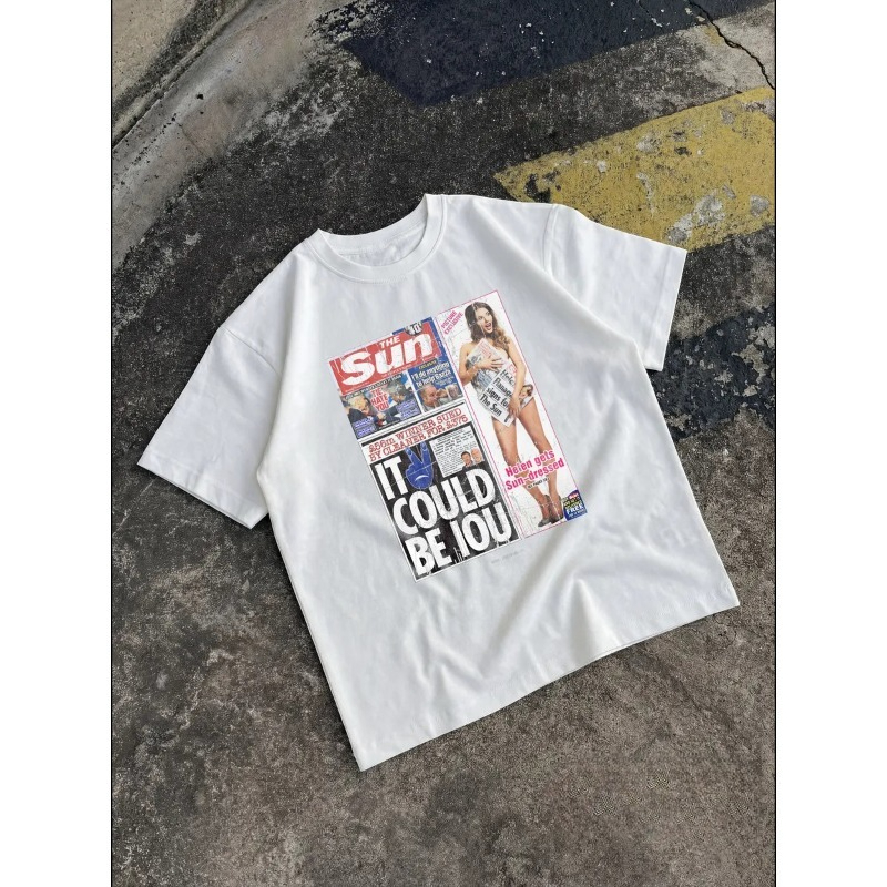 Street Fashion Magazines - Dames Vintage Kranten T-shirt met Magazine