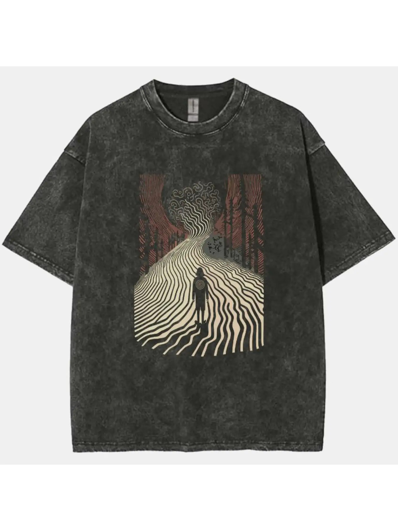 Longline Tee Oversized - Vintage zwarte T-shirts voor heren en
