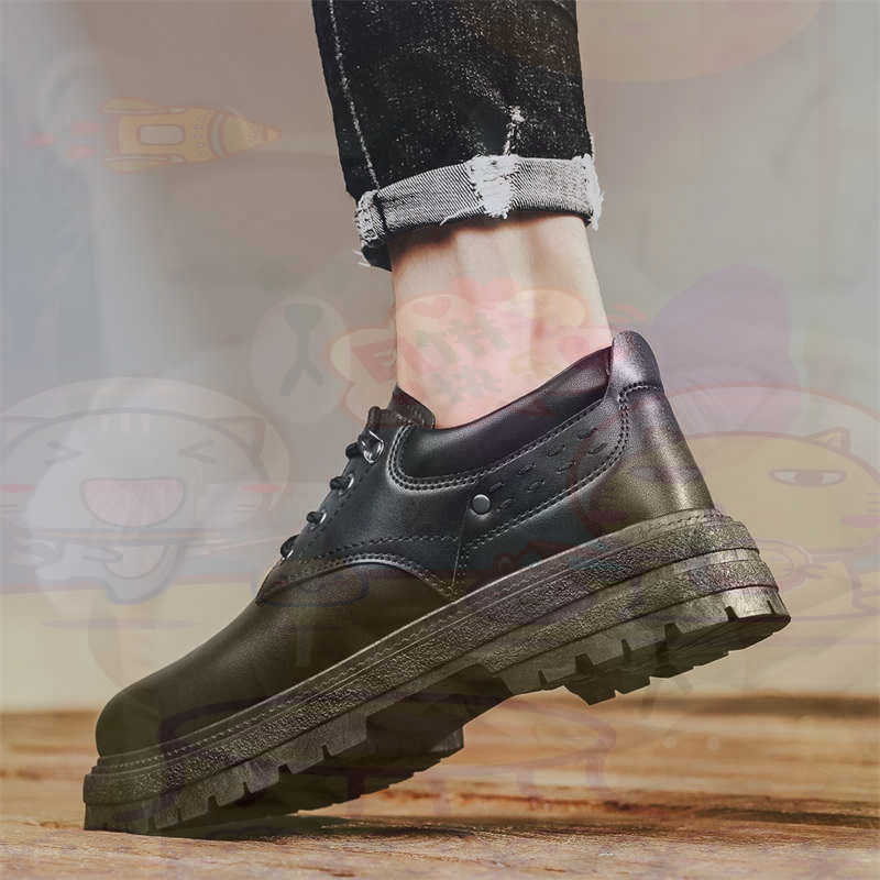 Street Fashion Uk - Donker natuurlijk leer Mode-sneakers Tennis Herensneakers
