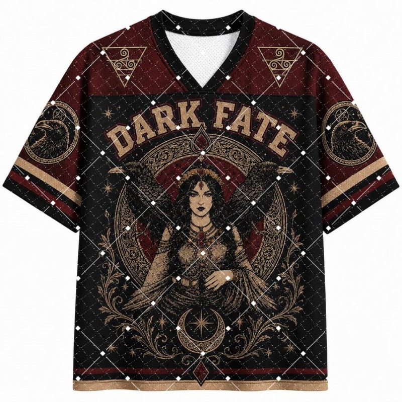 Street Fashion Hip Hop - Dark Fate Witch Raven Print V-hals