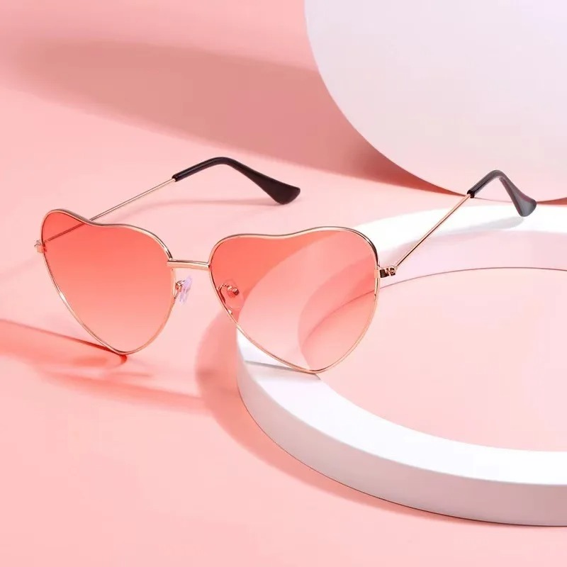 Street Fashion Vintage - Mode hartvormige metalen zonnebril Vintage trendy