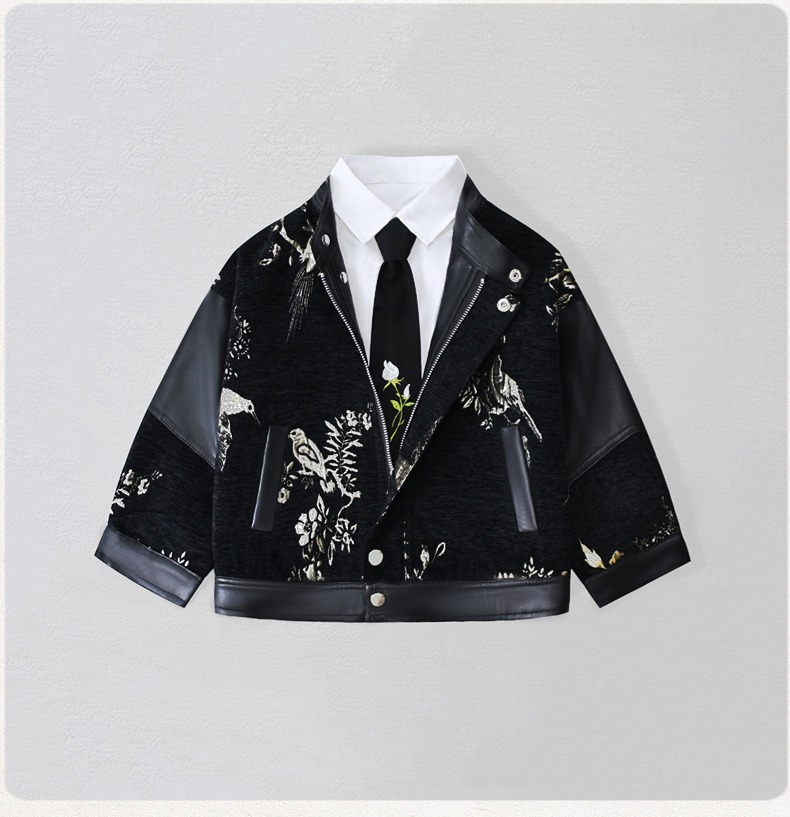 Street Fashion News - Gentleman Kids Borduren Motorfiets Pu Leren