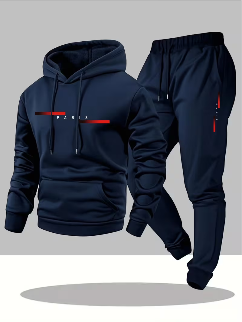 Street Fashion Hoodie - Herenset met trendy letterprint, bestseller, tweedelig: