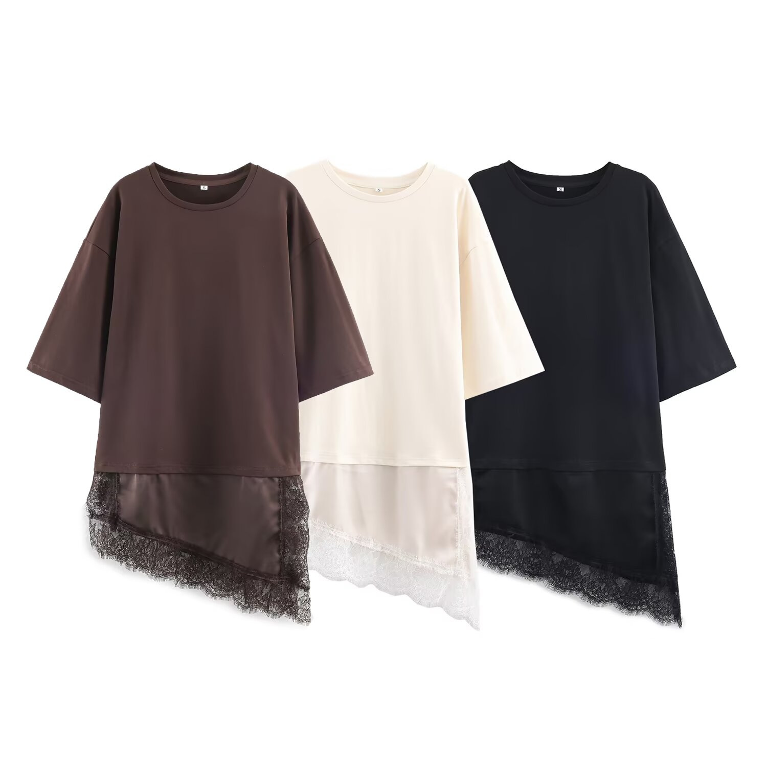 Longline Tee Oversized - Oversized dames T-shirt met halve mouwen,