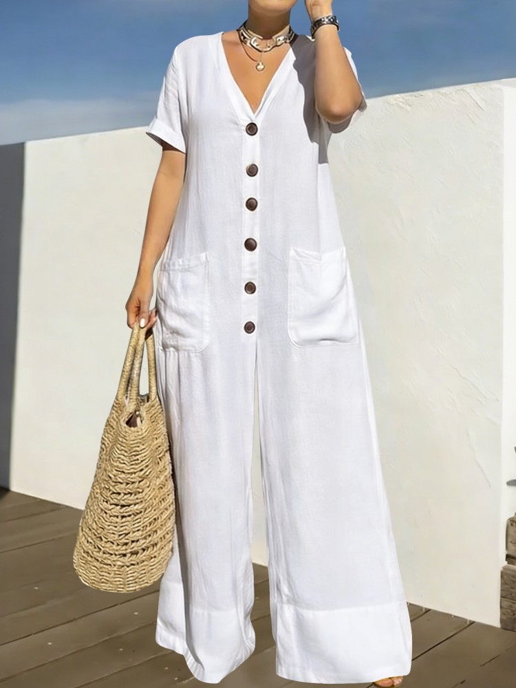 Street Fashion News - Plus Size Dameskleding Jumpsuit Zomerkleding Blauw