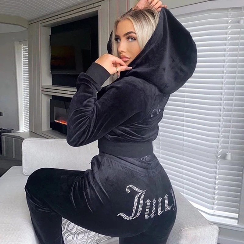 Street Fashion Hoodie - 2-delige damessets 2026 nieuwe mode diamanten