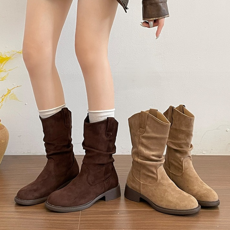 Street Fashion Vintage - Vintage Dikke Hak Geplooide Dames Western