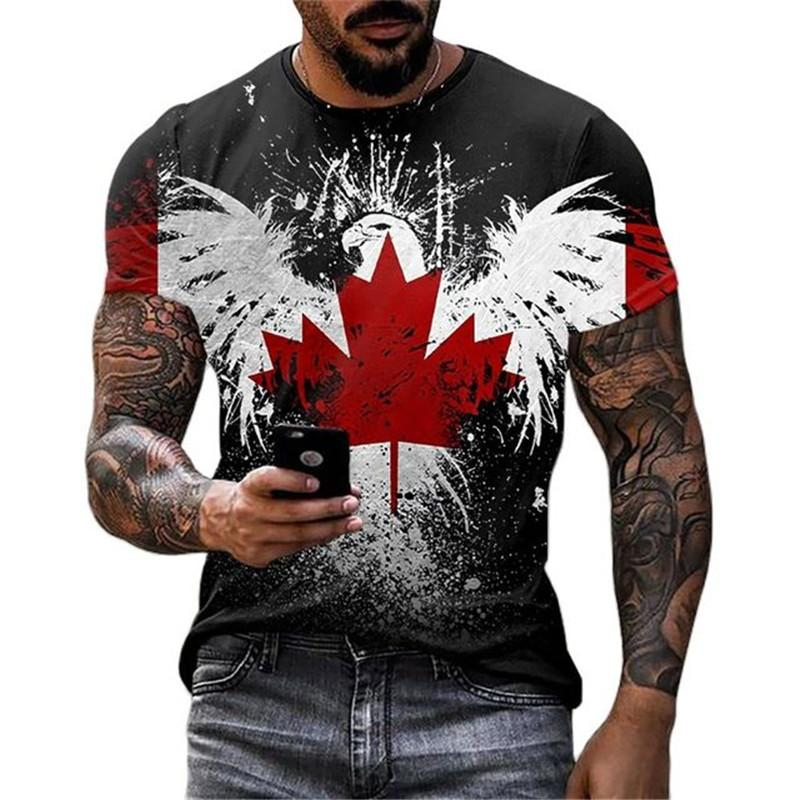 Retro Canada Vlag T-shirt 3D G - Street Fashion Canada recensie en prijs