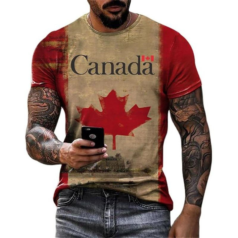 Retro Canada Vlag T-shirt 3D G - Street Fashion Canada recensie en prijs