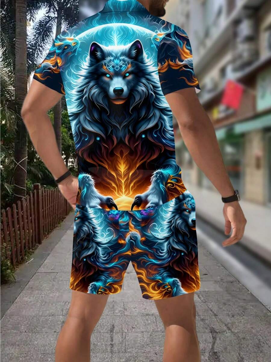 Herenmode 3D Wolf Print Rits P - Street Fashion Outfit recensie en prijs
