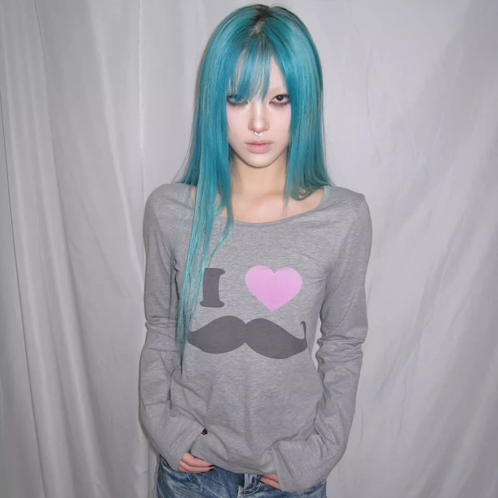 Japanse Y2K Baard Print T-shir - Street Fashion Vintage recensie en prijs