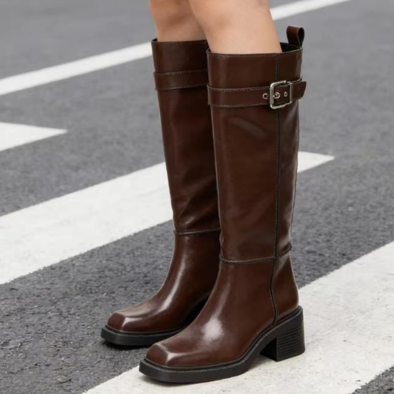 Bruine knielaarzen in Britse s - Street Fashion Vintage recensie en prijs