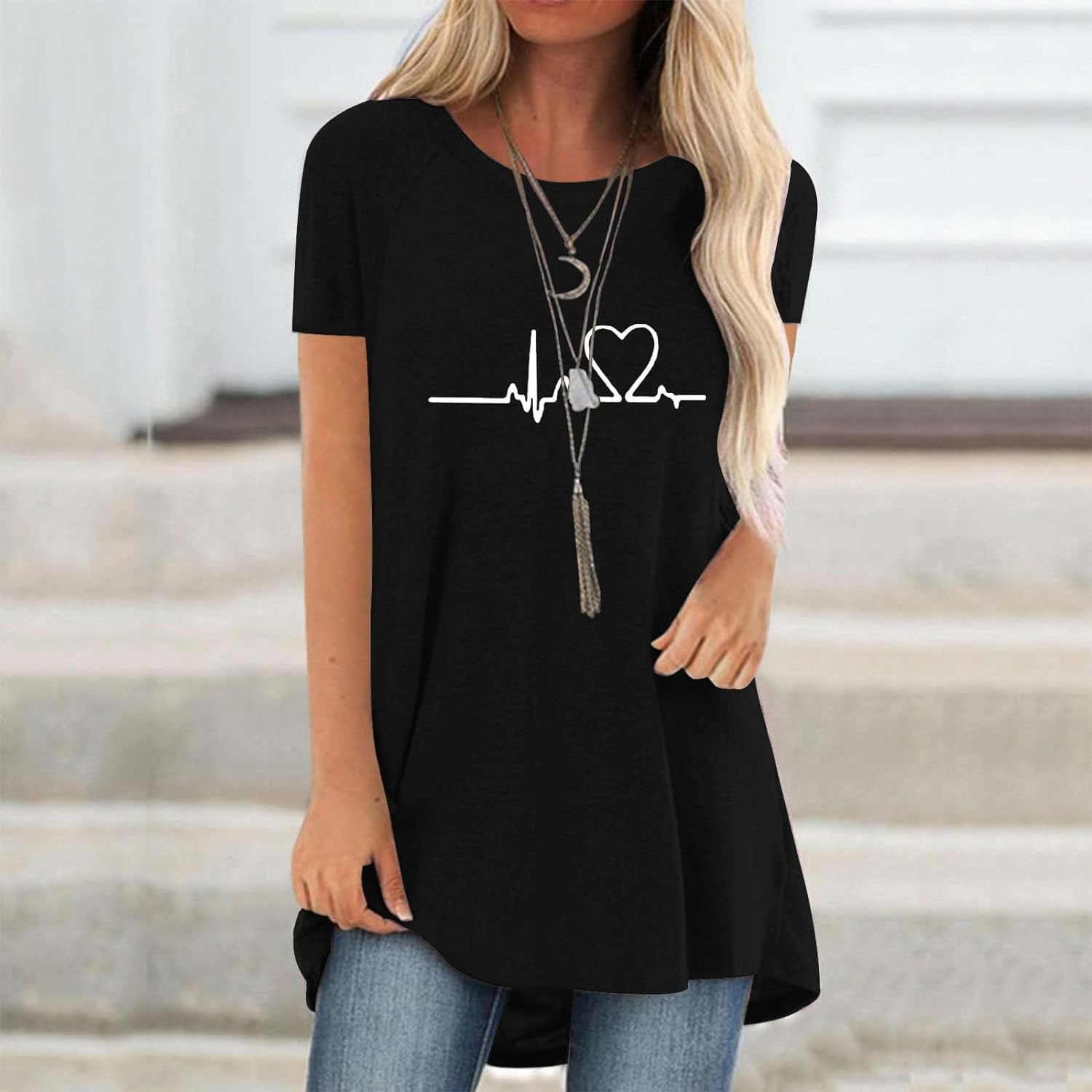 Line Love Graphics 3d Print T- - Longline Tee Oversized recensie en prijs