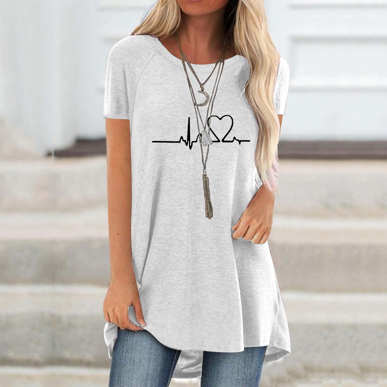 Line Love Graphics 3d Print T- - Longline Tee Oversized recensie en prijs