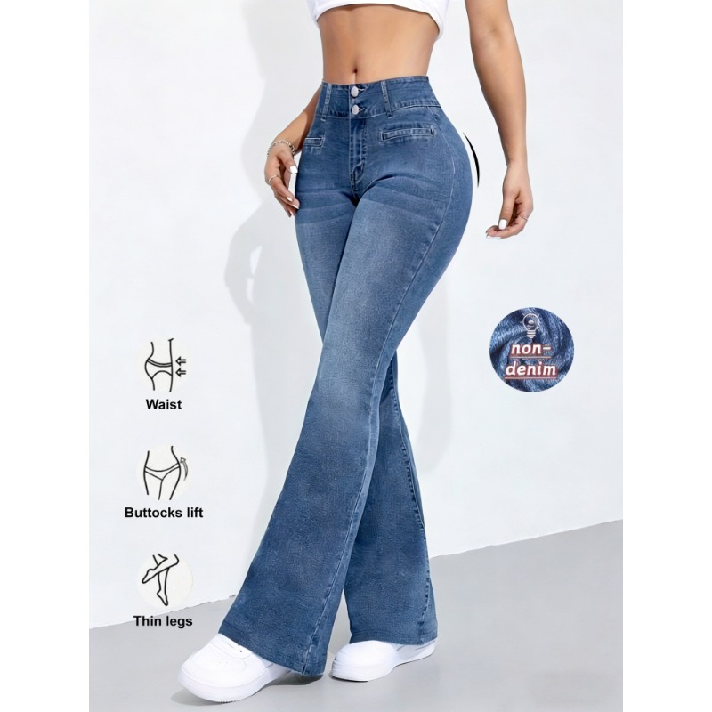 Nieuwe dames imitatie denim fl - Street Fashion Shanghai recensie en prijs